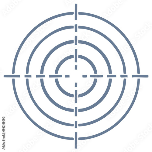 Abstract target symbol with concentric circles and crosshair design for focus
