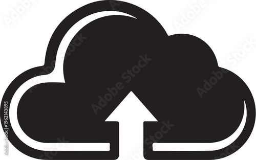 Cloud, upload, icon, black, vector, cloud computing, data storage