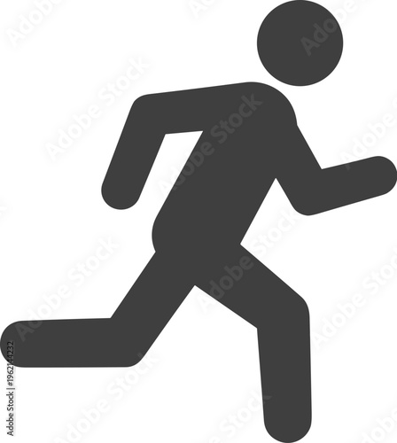 Minimalist runner crossing finish line vector, athletic man sprinting in marathon race, black line art of successful athlete winning competition