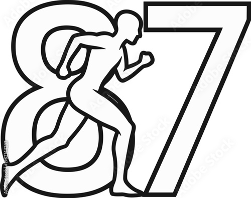 Cyber security line icon of people running inside a protected digital bubble. Data privacy and encrypted network safety concept. Secure information flow vector.