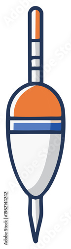 Colorful fishing bobber illustration in a modern cartoon style for angling or hobbies