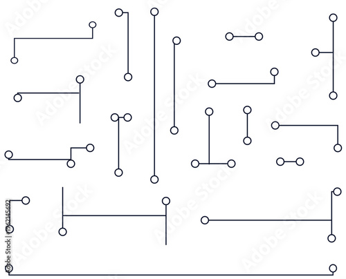 ミニマルな回路ネットワーク風ラインパターン背景｜テクノロジーとデータ接続をイメージしたシンプル線画デザイン