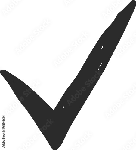 Check mark crayon doodle hand drawn. Scribble texture, ok sign, yes or agree element