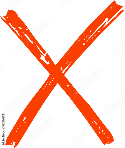 Scribble cross hand drawn doodle mark. Grunge sign of check, stamp of false, no or ban 