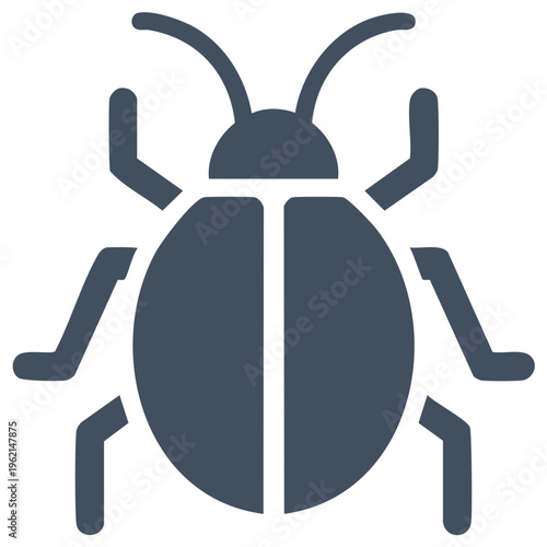Simplified Beetle Silhouette Bug Icon Vector Illustration