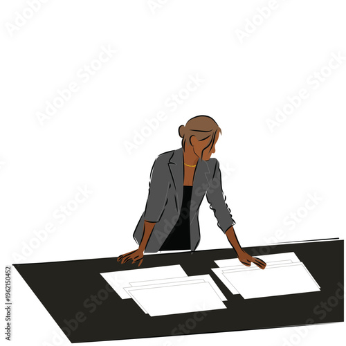 an illustration of women office working 