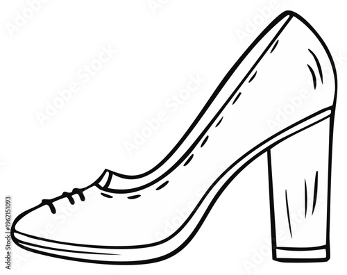 Elegant high heeled shoe illustration isolated on white background