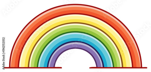 Vibrant Rainbow Arc with Multiple Colors and Outline