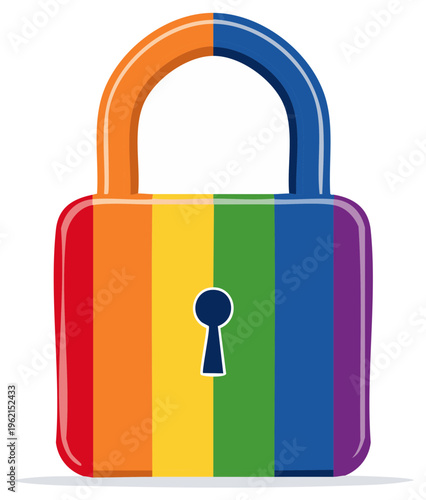 Rainbow lock symbolizing LGBTQ+ pride and security