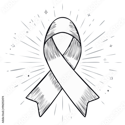 Illustration of a ribbon supporting an important cause, advocacy, support, symbol for a disease awareness effort