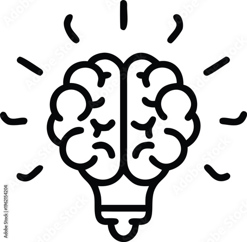 ai powered creativity concept with glowing brain vector illustration