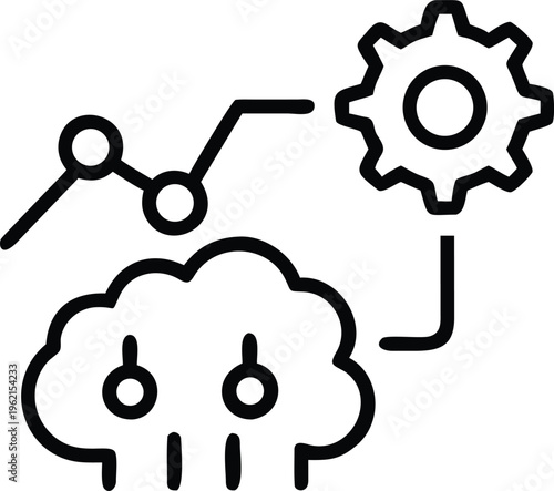 Artificial intelligence generating business insights vector illustration