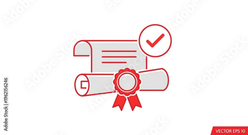 Certificate of Completion with Seal and Checkmark Illustration.