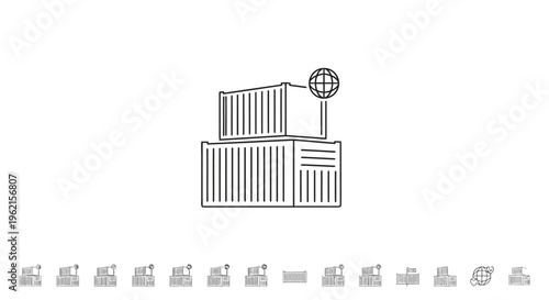 Container terminal with globe on top.