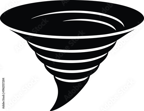 Black tornado vortex twister storm icon vector symbol