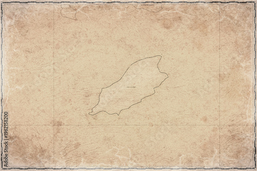 Vintage Map Of Isle of Man With Sheadings On Retro Paper Background