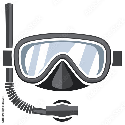 Illustration of scuba diving mask and snorkel
