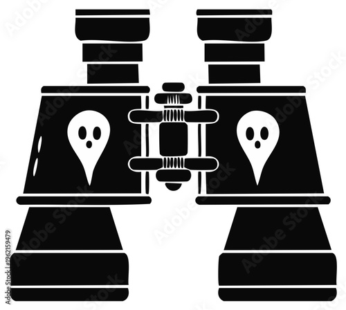 Ghost hunting binoculars vector illustration for paranormal investigation and Halloween themes