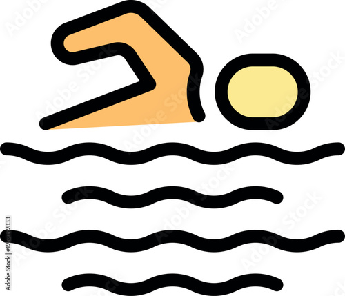 Swimmer swimming crawl in the sea or pool, doing freestyle stroke