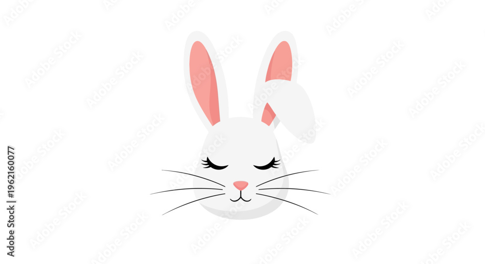 Obraz premium Cute cartoon bunny face illustration.