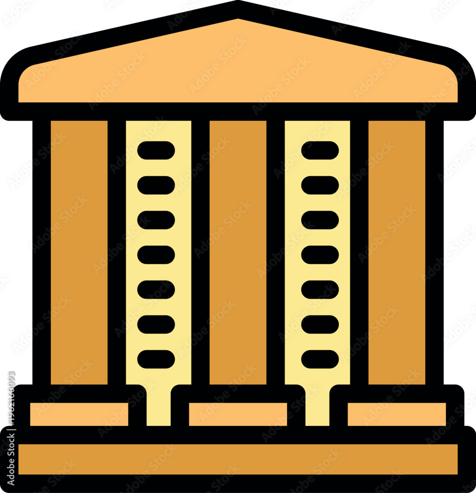Obraz premium Simple parthenon icon representing ancient greek architecture, culture, and history