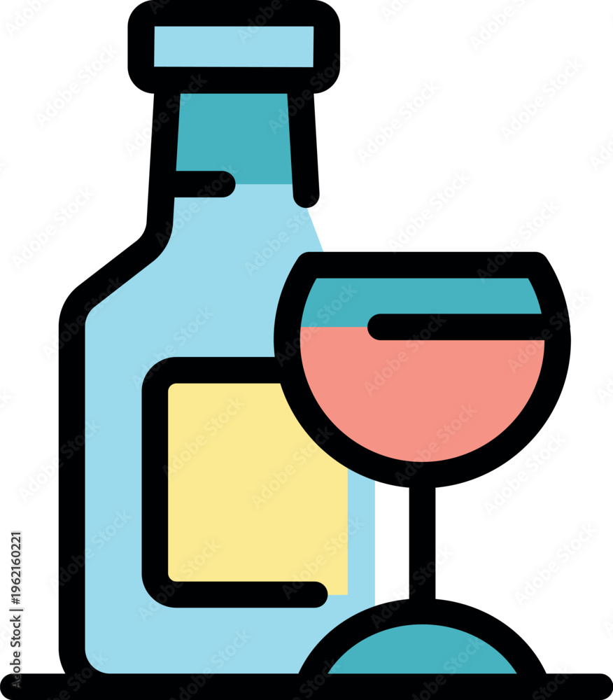 Obraz premium Wine being poured from a bottle into a glass, ready to be enjoyed