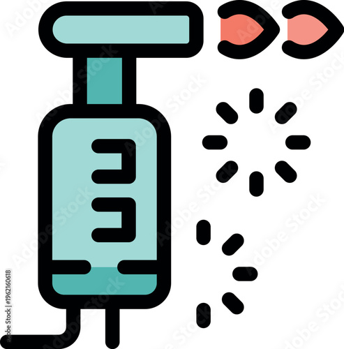 Medical drip is delivering drugs with a light effect representing speed and efficiency