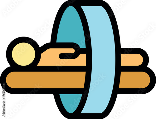 Patient undergoing mri scan, medical imaging technique used in radiology to form pictures of anatomy and physiological processes