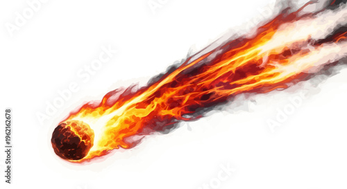 A large meteor blazing through atmosphere.