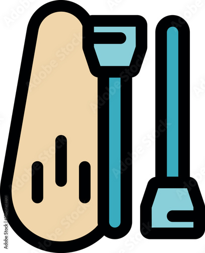 Plastering tools set with notched trowel and rectangular float for applying and smoothing plaster on walls during home renovation or construction