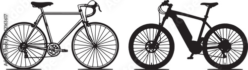 Bicycles with different designs and features side by side