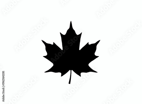Maple Leaf Silhouette: A stark silhouette of a maple leaf, a potent symbol, rendered in bold contrast, embodying simplicity and nature's elegance.