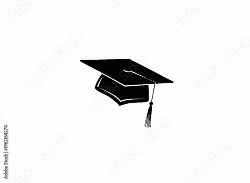 Foto Academic Attainment: A classic mortarboard, a symbol of scholastic achievement, stands alone, representing the culmination of education and the promise of a bright future