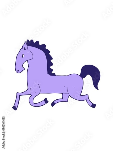 vibrating motion animation of cartoon running horse doodle