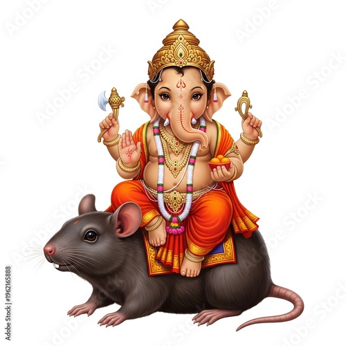 AI Generated Illustration for Happy Ganesh Chaturthi Festival for Invitation, Poster, Social Media Post Design Background