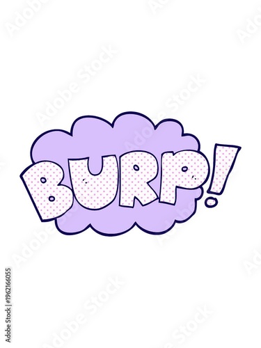 neon light effect animation of freehand drawn cartoon burp