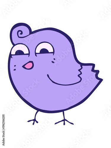pixelize effect animation of cartoon funny bird