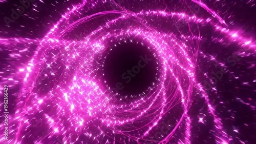 Futuristic Neon Wormhole Interstellar Pathway Pink Light Trails Creating a Dynamic Cosmic Tunnel Effect
