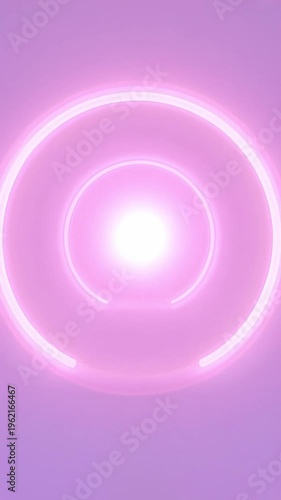 Futuristic Neon Wormhole Interstellar Pathway Neon Light Tunnel in Vibrant Pink Color with Soft Gradients
