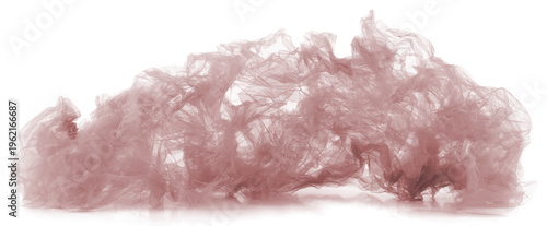 Crumpled sepia tulle fabric texture isolated on white background.  Abstract study of nude tulle net transparent material.