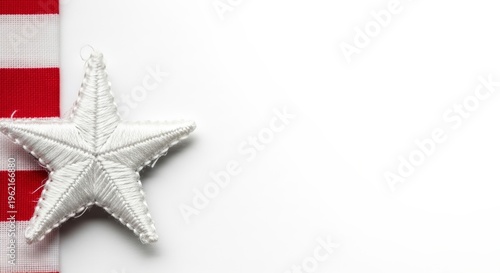 White star on American flag background.