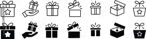 Black  gift box with ribbons and stars present