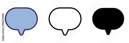 吹き出しアイコンセット 会話・チャット・メッセージを表現するシンプルなUIベクター素材 / Speech bubble icon set chat message communication UI vector