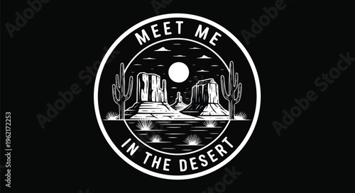 Modern Desert Logo with Simple Details ideal for travel agency branding, outdoor apparel, and website design.