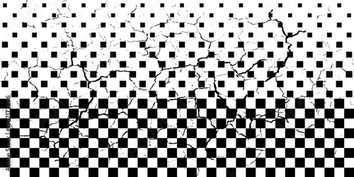 Abstract Vector Halftone Checkered Pattern Geometric Technology Background. Checkered Halftone Texture. Minimal Stylish Dynamic Technology Wallpaper