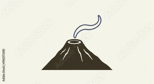 Volcano Illustration - A Simple Graphic of an Erupting Mountain.