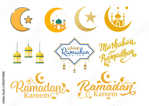 set of vector icons ramadan