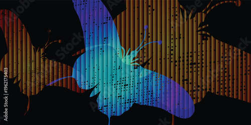 Abstract Striped Butterfly Background, with Dark Light background. modern corporate style