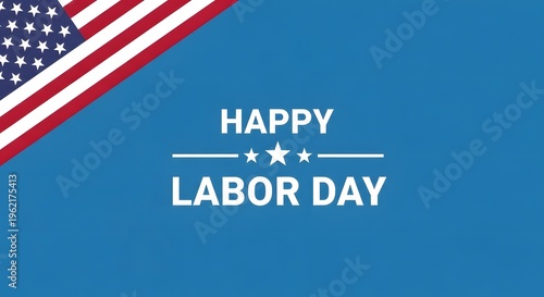 Happy labor day celebration with american flag design