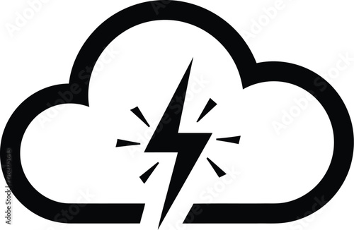 Weather icon depicting a lightning bolt emanating from a cloud